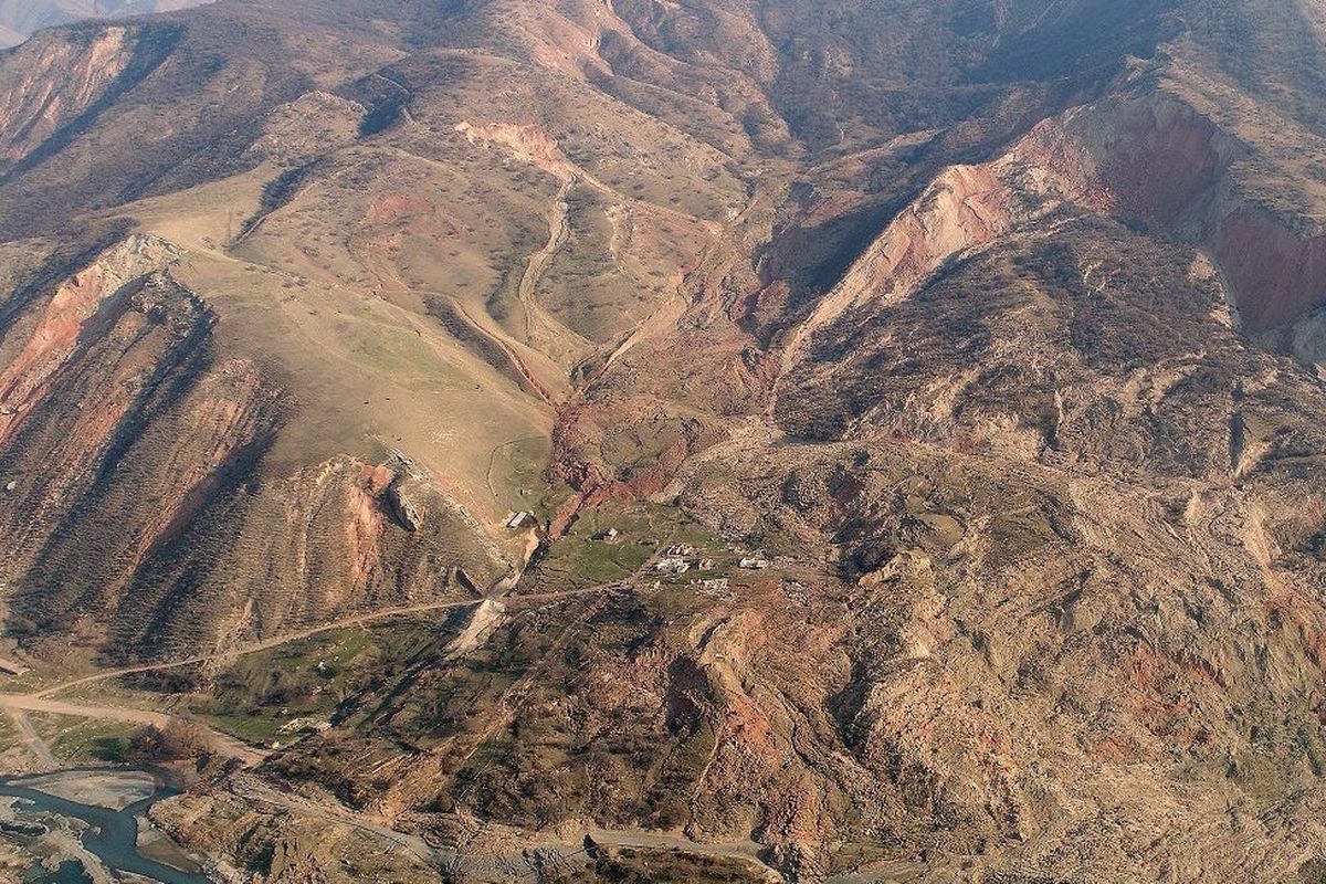 Foto von einer Hangrutschung in Kirgisistan