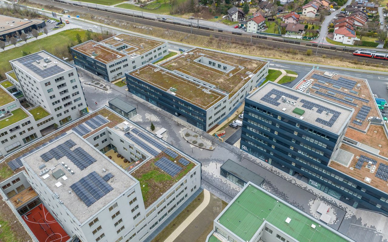 Luftaufnahme von Wissenspark Salzburg Urstein