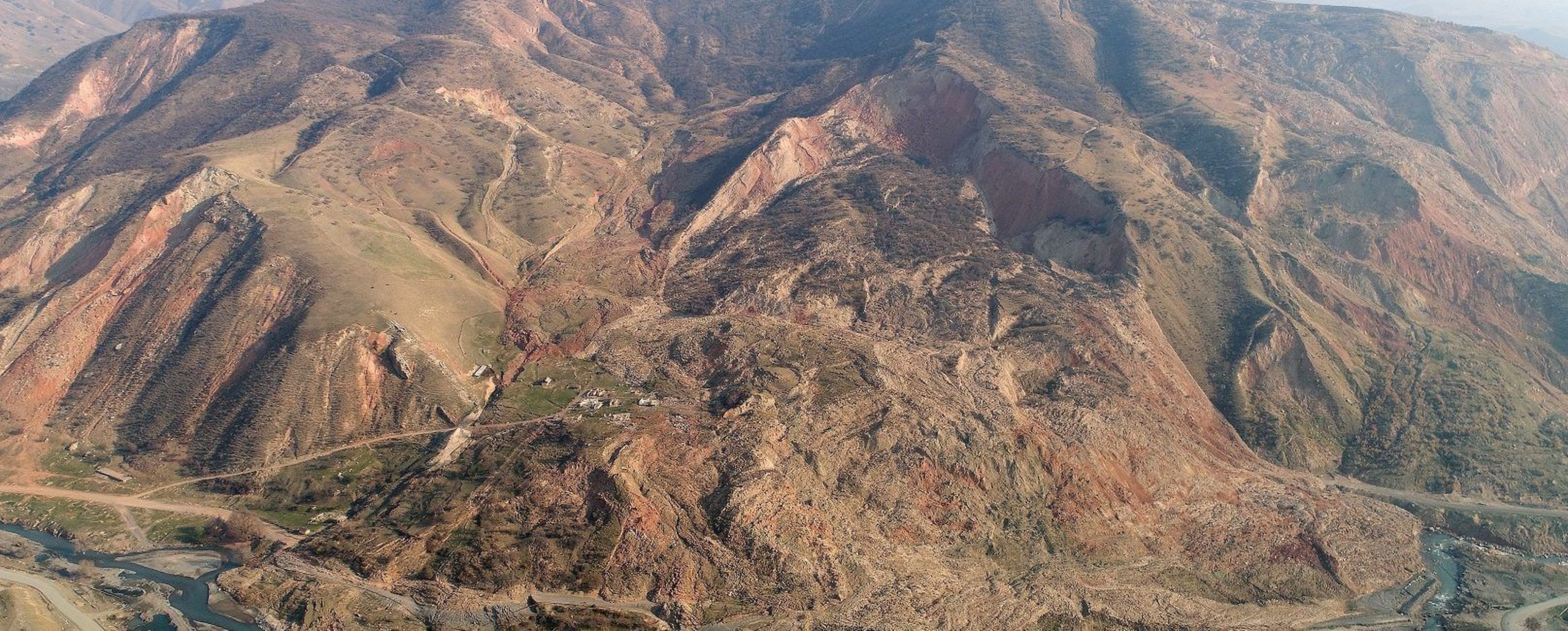 Foto von einer Hangrutschung in Kirgisistan